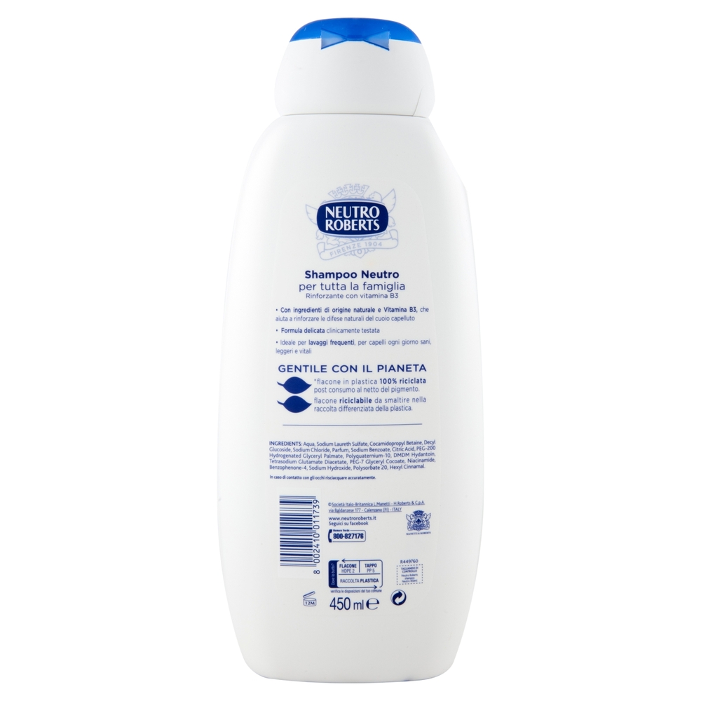 Neutro Roberts shampoo Neutro Tutti i Tipi di Capelli 450 ml